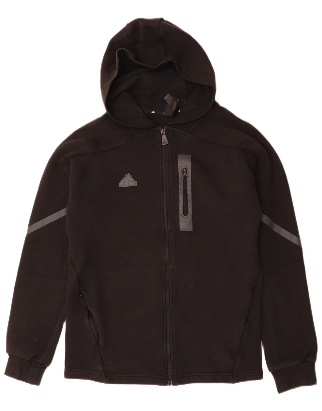 Męski sweter z kapturem i zamkiem ADIDAS, mały, czarny