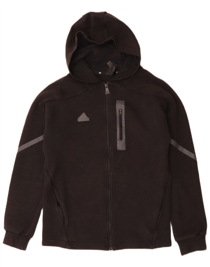 Męski sweter z kapturem i zamkiem ADIDAS, mały, czarny