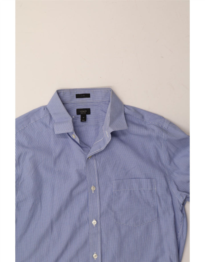J. CREW Mens Slim Fit Shirt Medium Blue Check Cotton Vintage J. Crew and Second-Hand J. Crew from Messina Hembry 