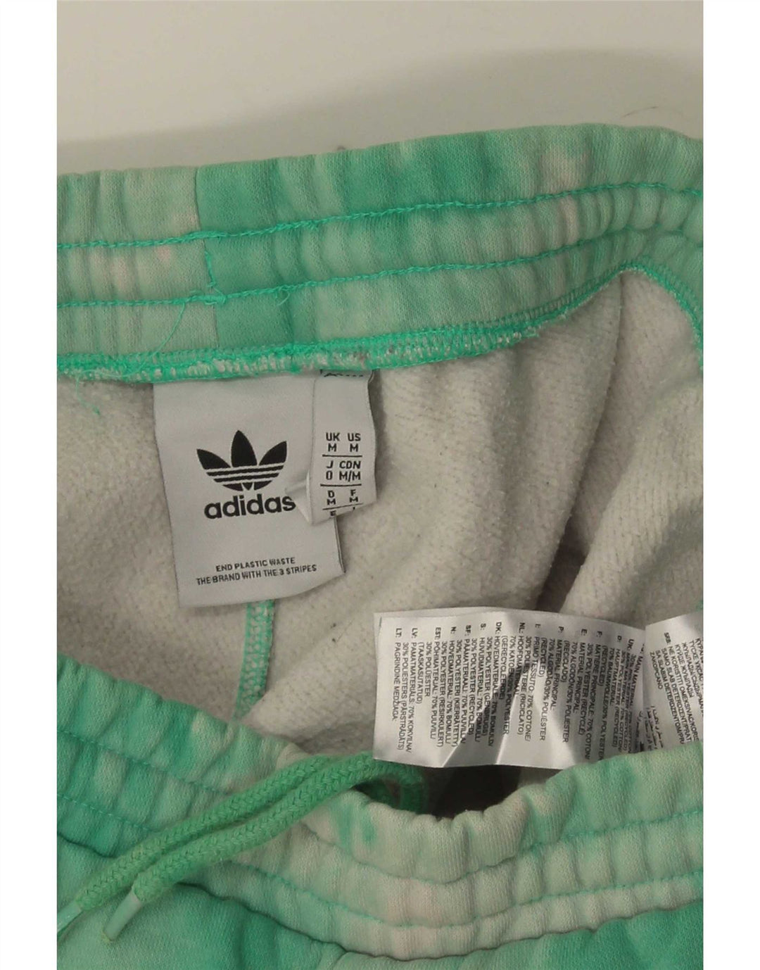 Męskie spodenki sportowe Adidas, średnia, zielona bawełna Tie Dye
