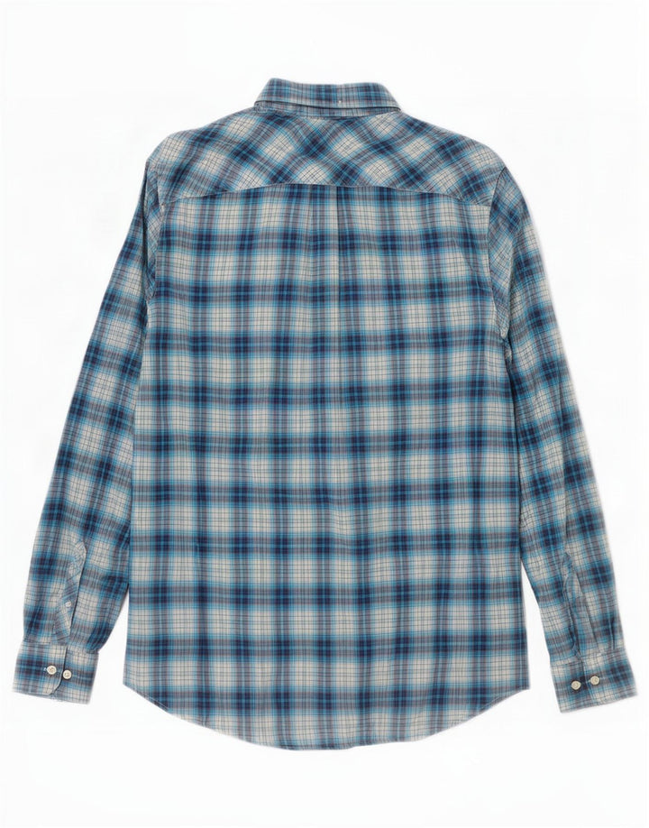 Męska koszula flanelowa Tommy Hilfiger w średnią niebieską kratkę, bawełniana