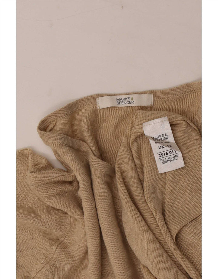 Sweter damski Marks & Spencer UK 14, duży, beżowy, akrylowy