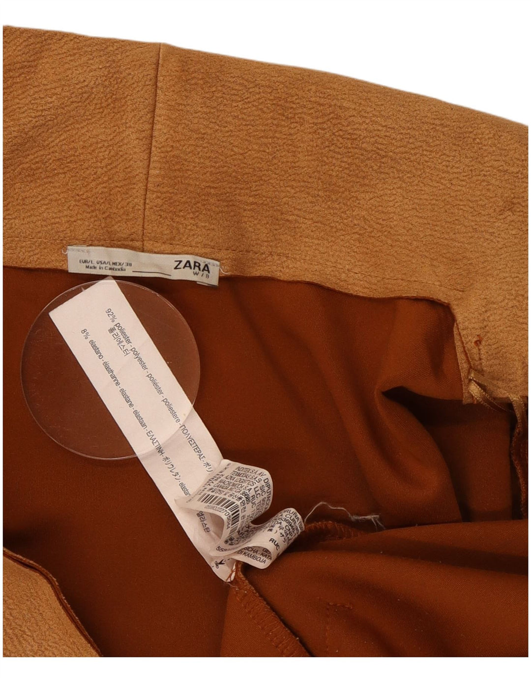 Damski sweter o przedłużonym fasonie Zara UK 16, duży, brązowy poliester