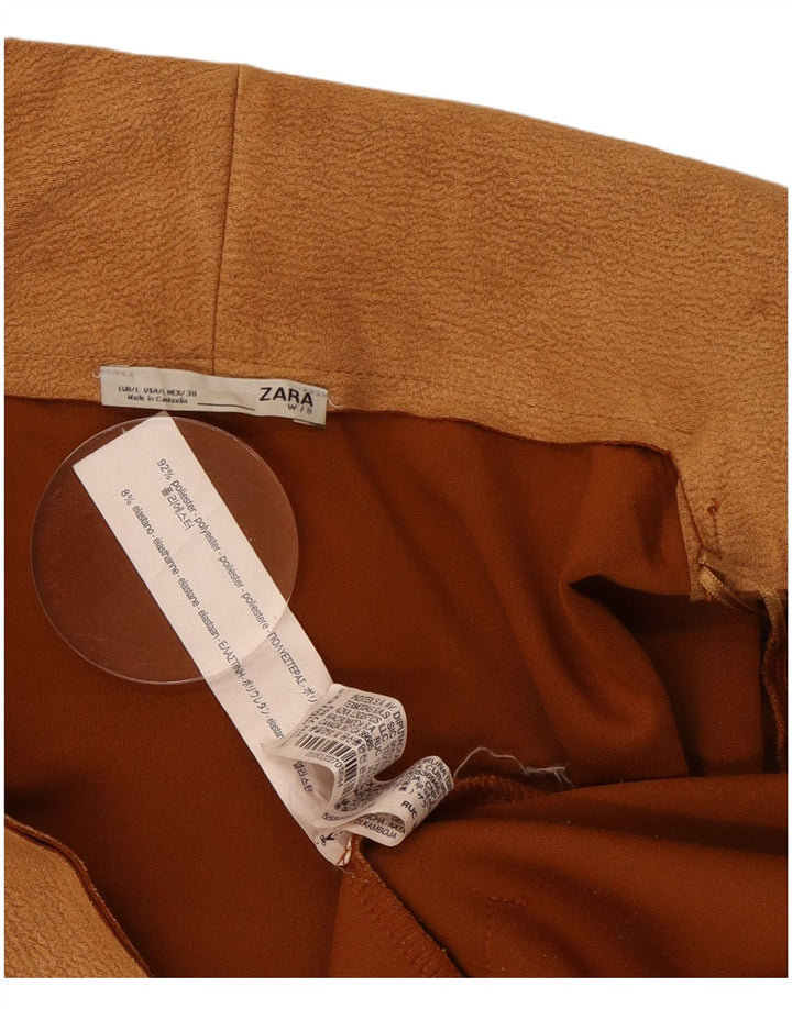 Damski sweter o przedłużonym fasonie Zara UK 16, duży, brązowy poliester