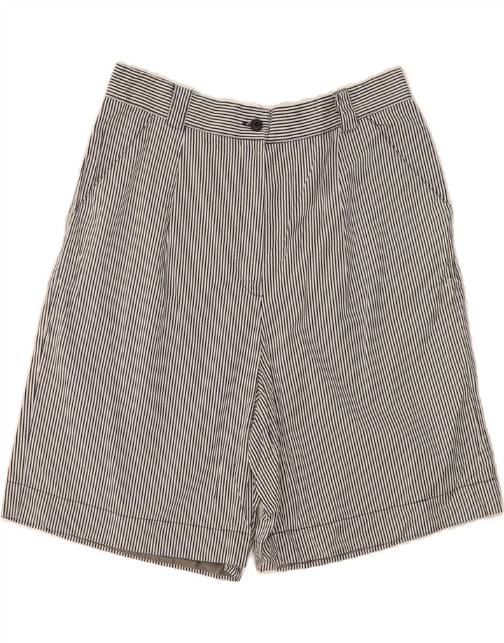 SUPERIOR Womens Casual Shorts W30 Medium  Navy Blue Pinstripe Nautical Vintage Superior and Second-Hand Superior from Messina Hembry 