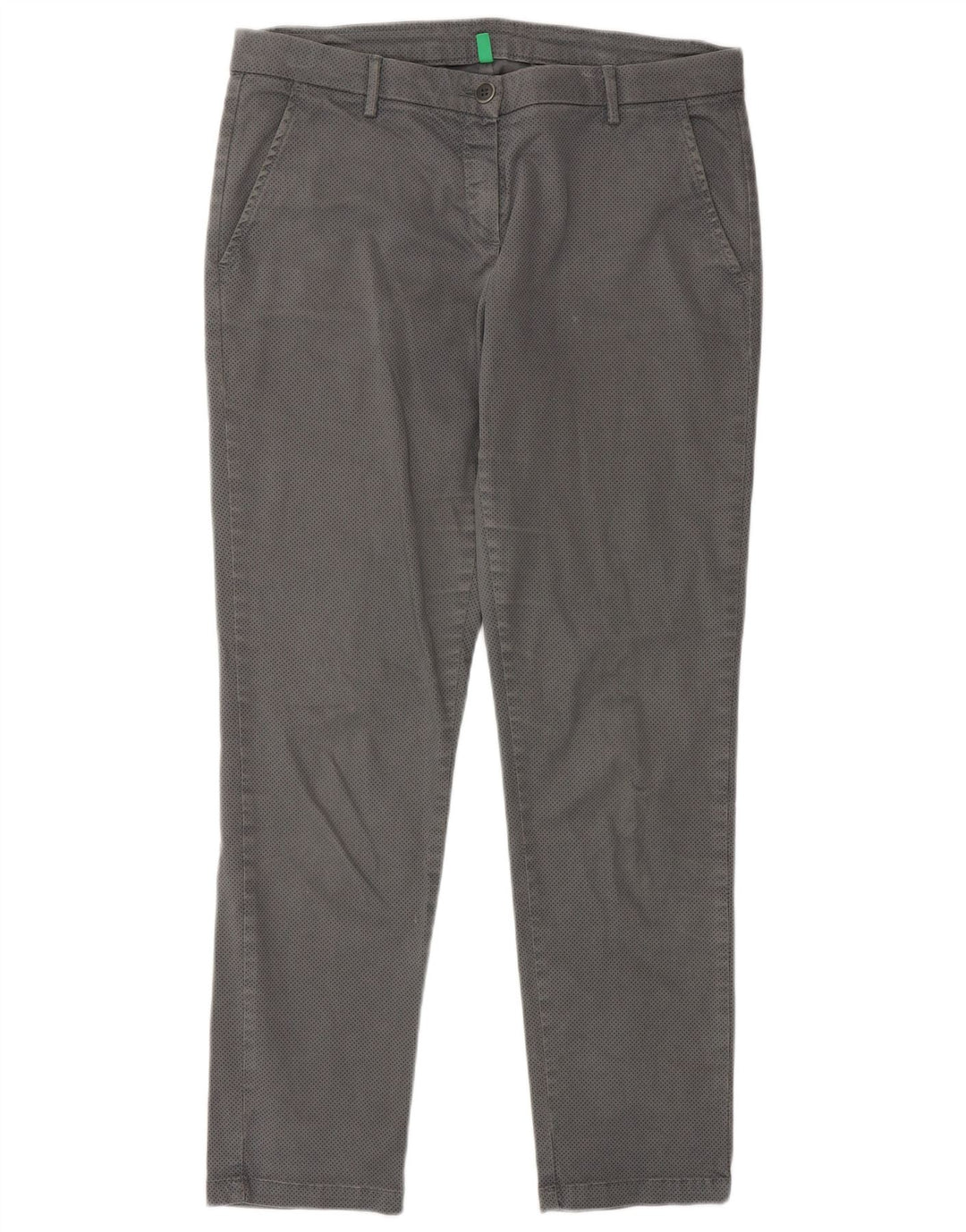 Spodnie damskie BENETTON Chino UK 12 Medium W32 L28 Szare w cętki