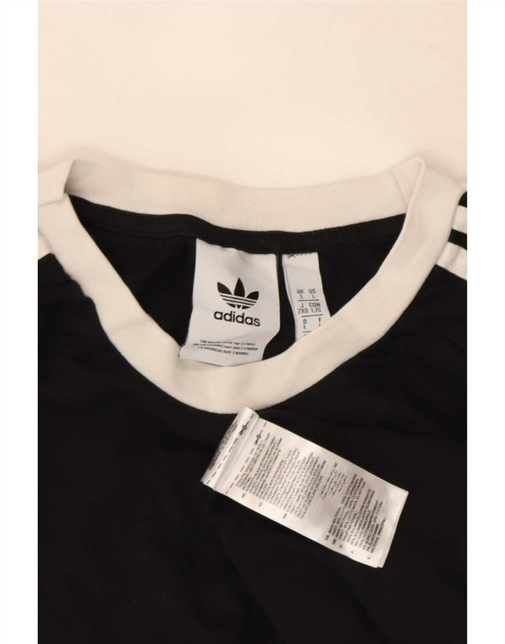 Adidas Męskie Topy Z Długim Rękawem, Duże Czarne Bawełniane