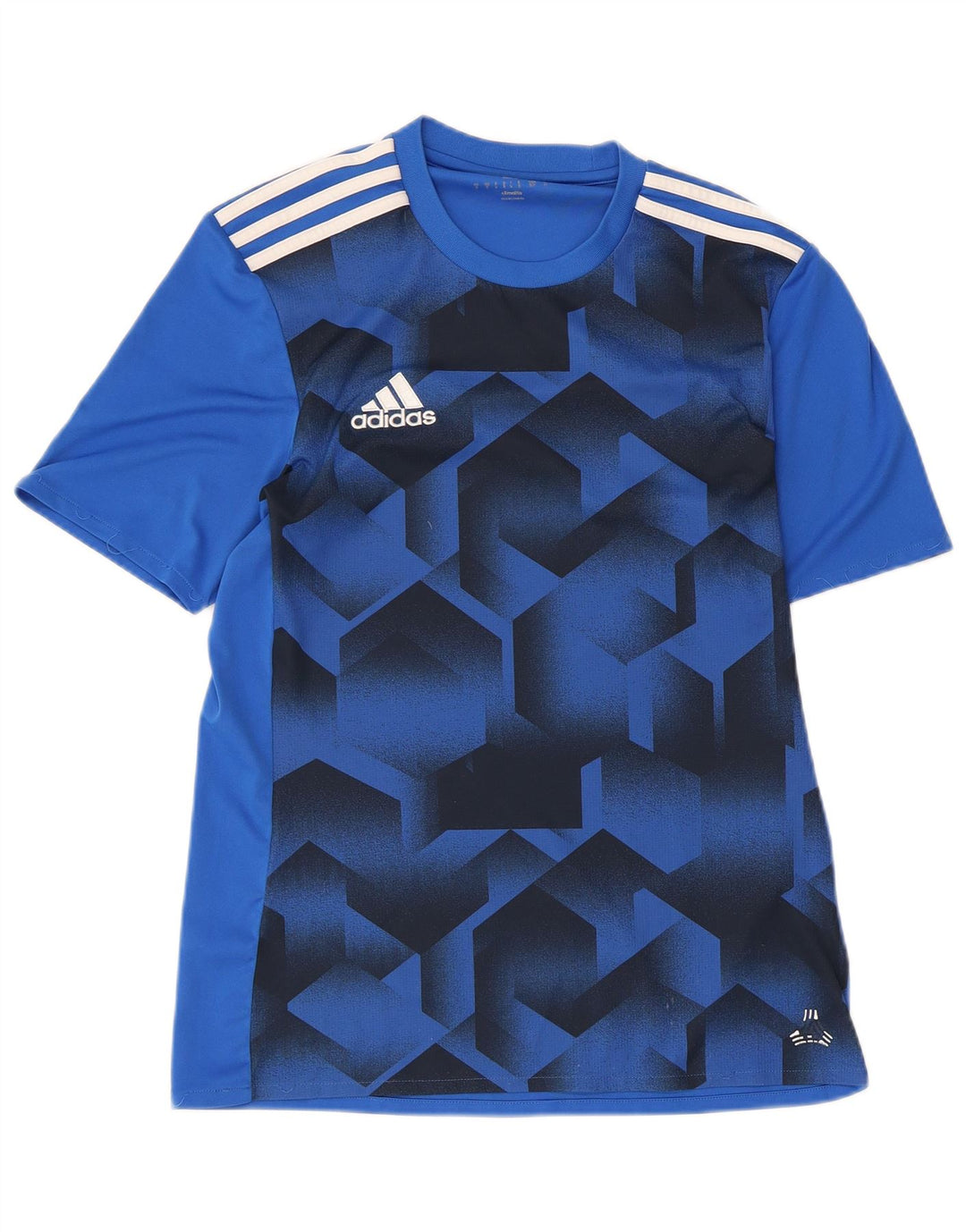 Adidas Męska koszulka z grafiką Climalite Top Mały niebieski geometryczny poliester