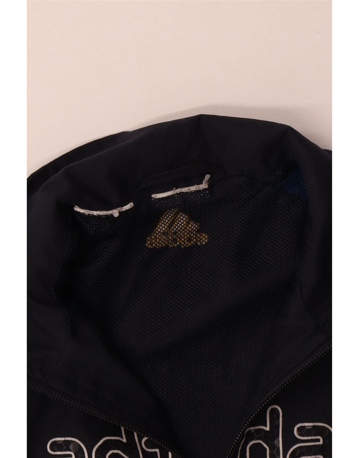 Chłopięca kurtka dresowa ADIDAS z grafiką, 7-8 lat, czarna, z blokami kolorów
