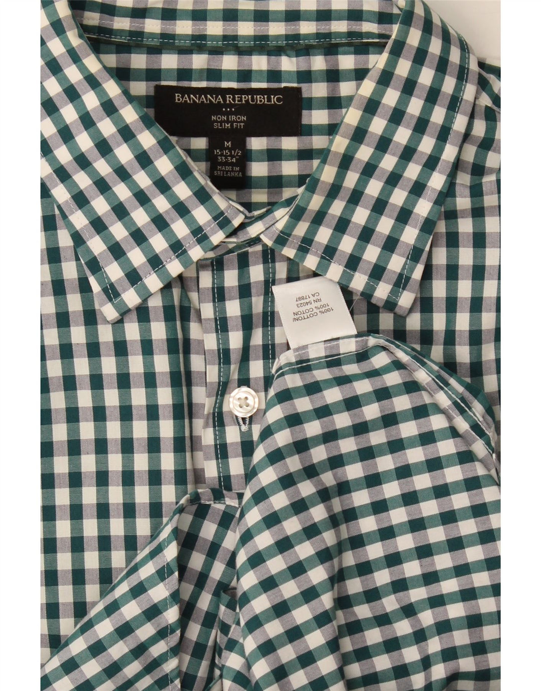 Koszula męska o kroju slim fit Banana Republic, rozmiar 15 1/2, średnia, wielobarwna kratka