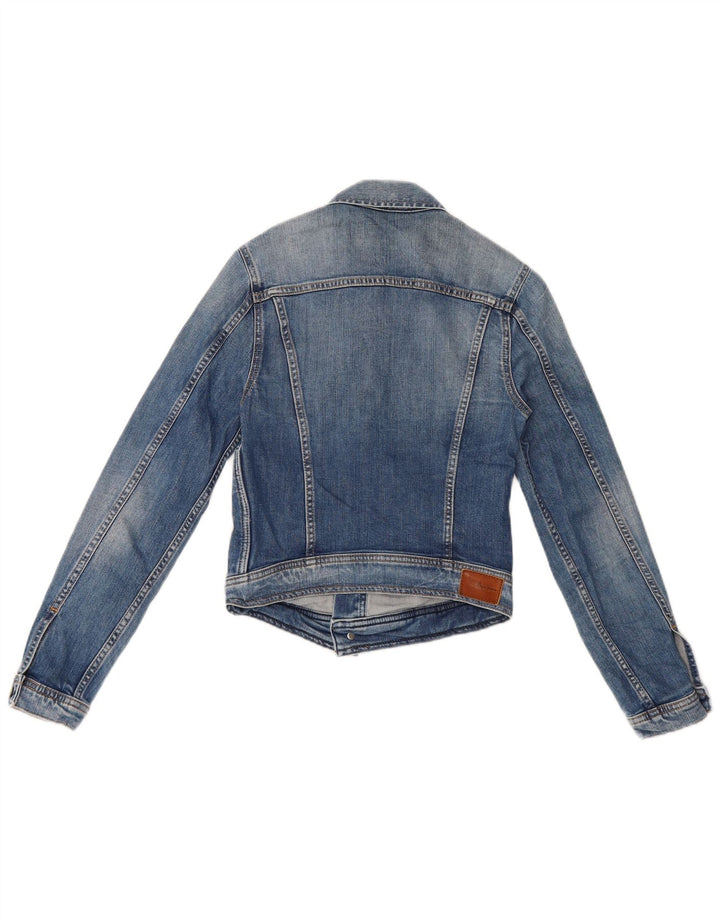 Damska kurtka jeansowa PEPE Jeans Crop UK 8, mała, niebieska bawełna