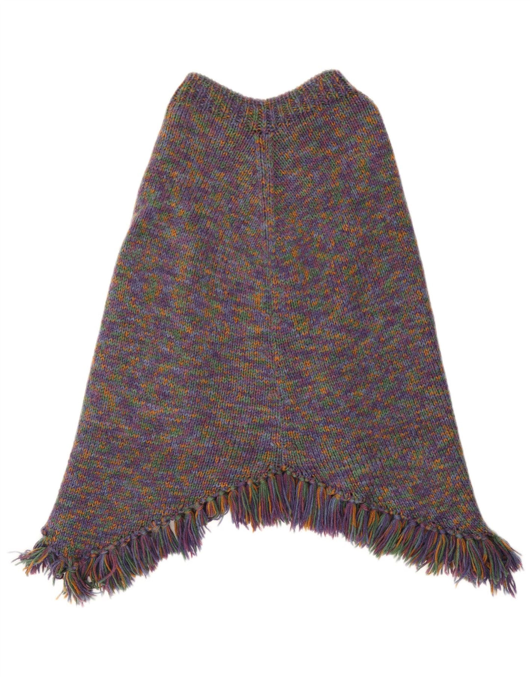 Vintage damski sweter poncho UK 14, duży, wielobarwny nakrapiany