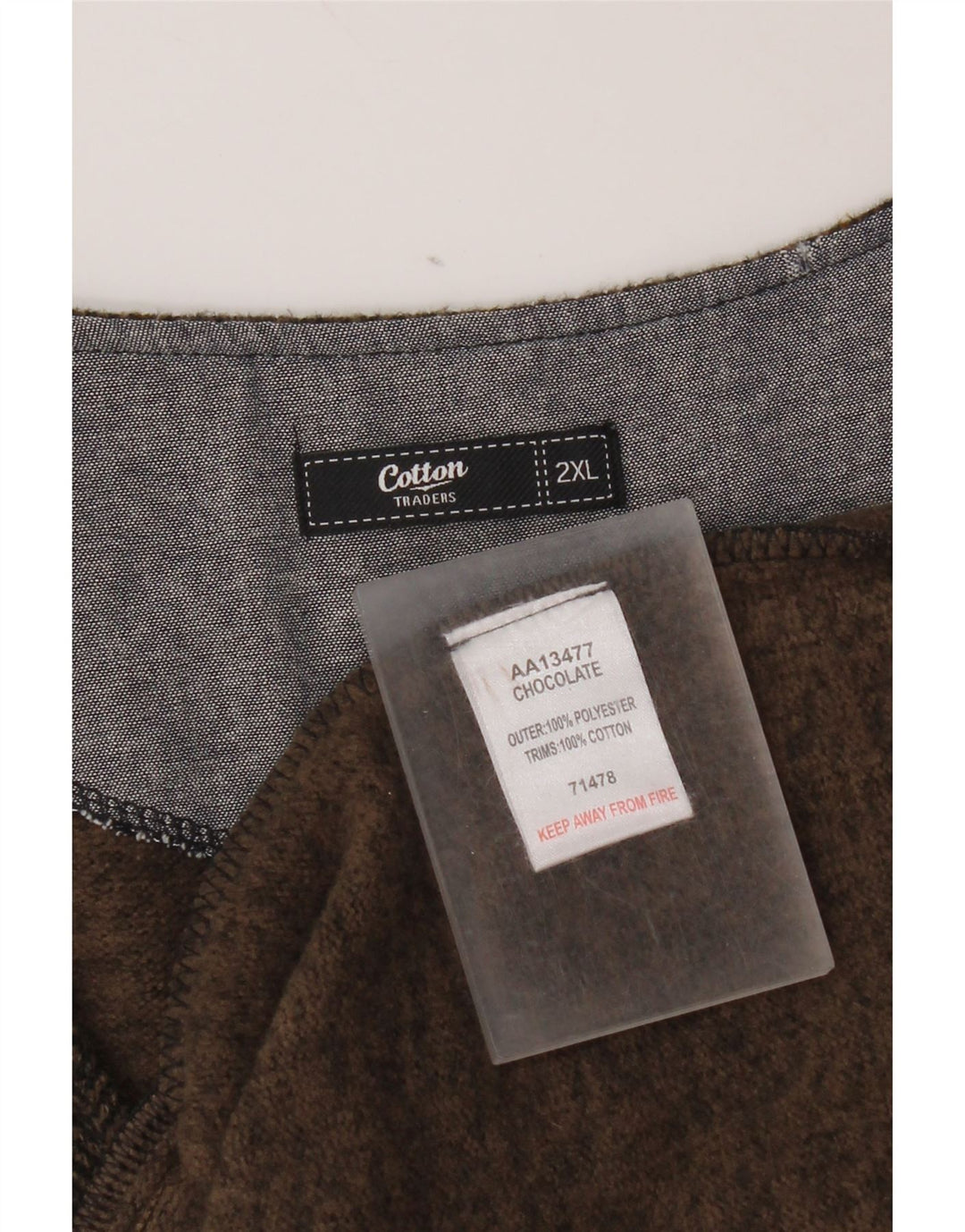 Vintage męska kamizelka 2XL z poliestru w brązowe paski