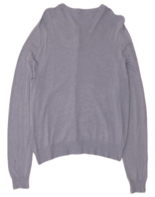Marks & Spencer Damski sweter kardigan UK 14, duży, niebieski, wiskoza