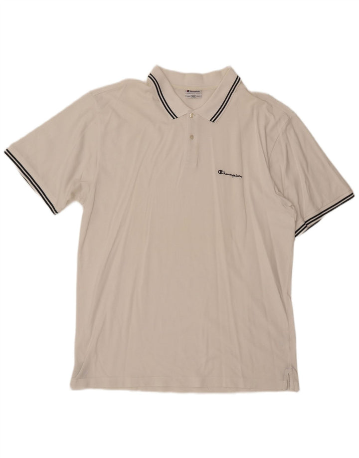 Męska koszulka polo CHAMPION 2XL Biała bawełna