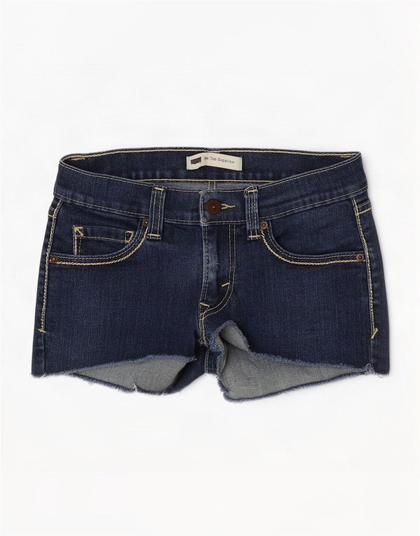 Damskie spodenki jeansowe Levi's 524 Super Low US 3 Small W26 Granatowa bawełna