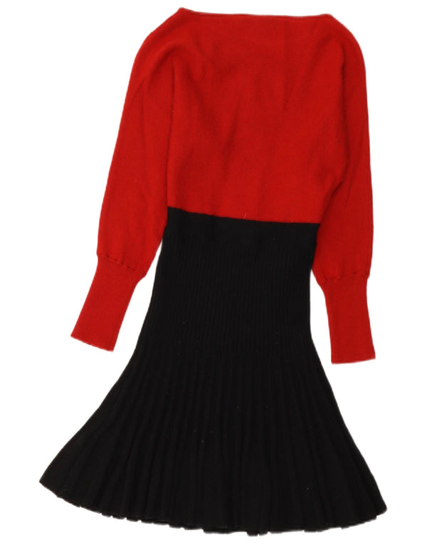 Damska sukienka sweterkowa Luisa Spagnoli UK 12, wełna w kolorze średniej czerwieni