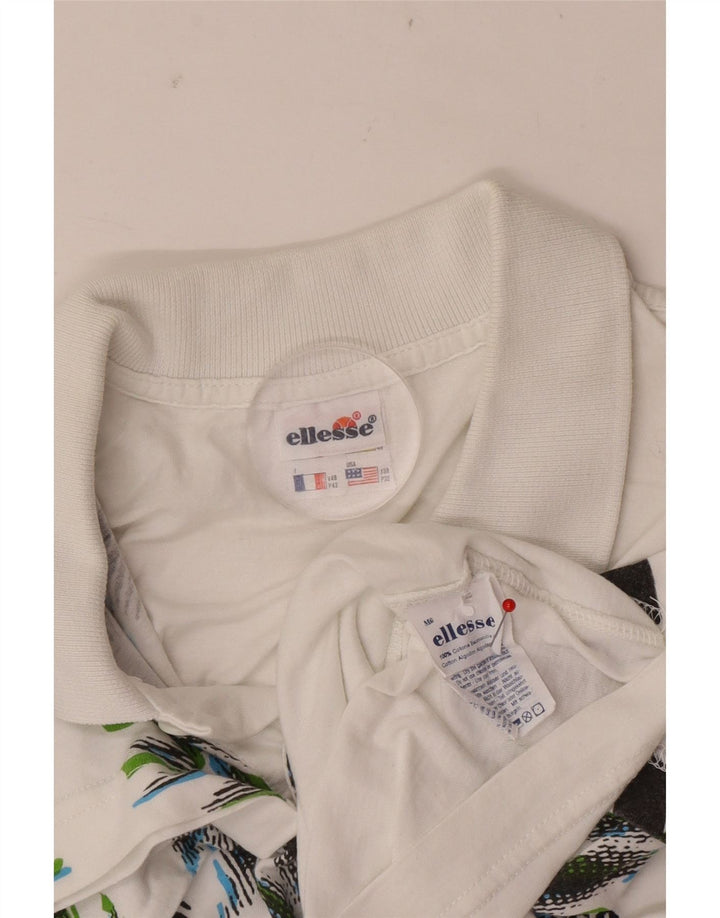 Męska koszulka polo Ellesse IT 48 Średnia biała bawełna Tie Dye