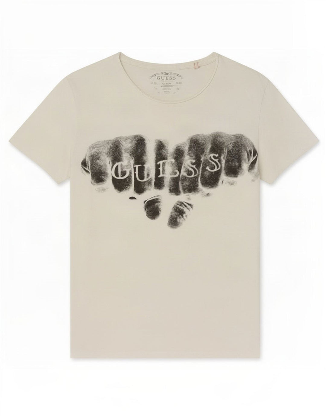 Męski T-shirt Guess z grafiką, średni biały