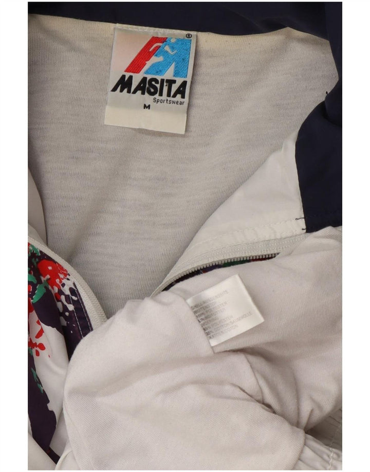 Męska kurtka dresowa Masita, poliester w kolorze średniej bieli