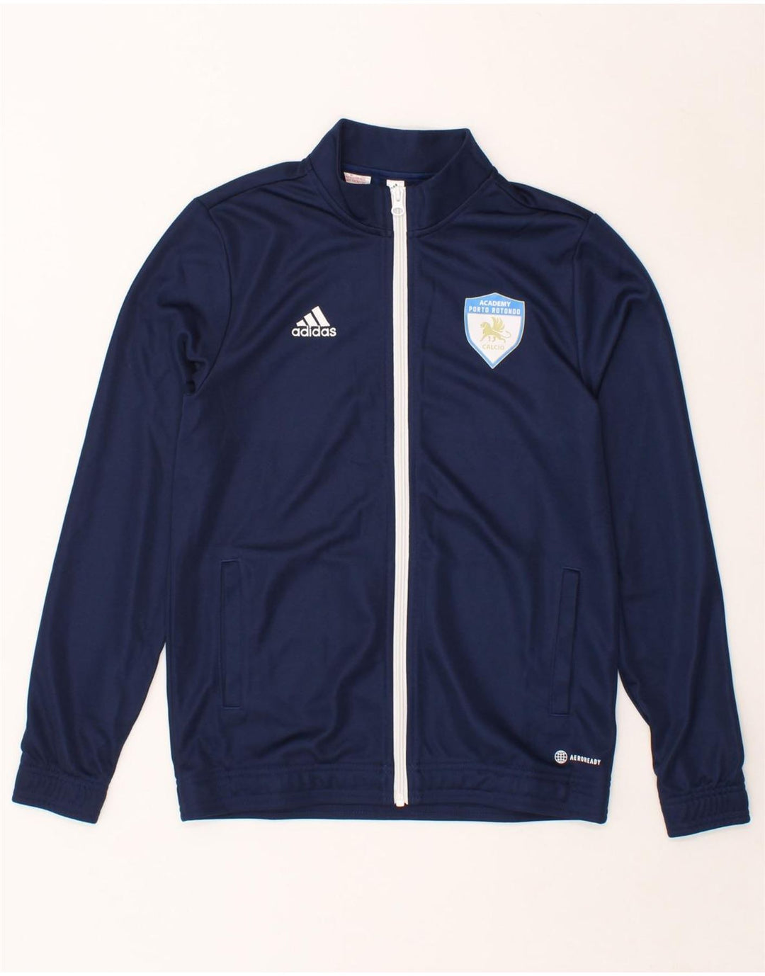 ADIDAS Boys Aeroready Tracksuit Top Jacket 13-14 Years Navy Blue Polyester Vintage Adidas and Second-Hand Adidas from Messina Hembry 