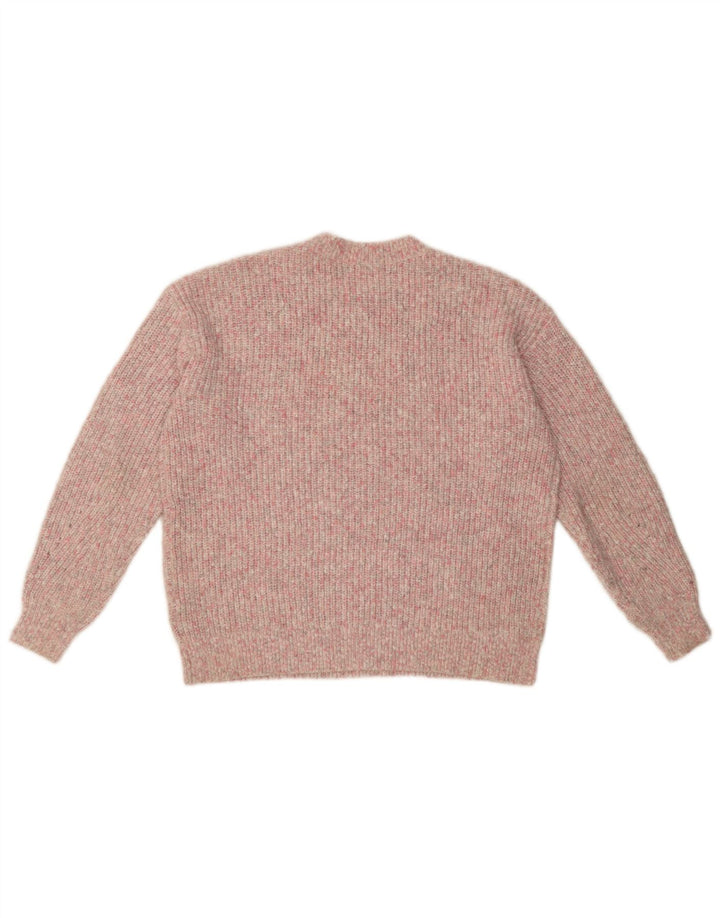 Marks & Spencer Damski sweter z okrągłym dekoltem, UK 14, średni, różowy, nakrapiany
