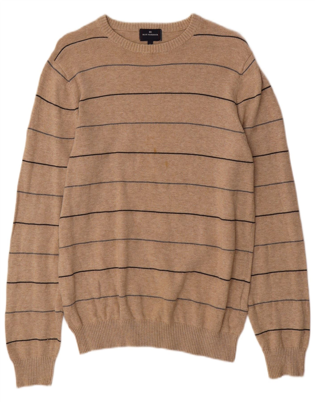 Męski sweter Marks & Spencer Blue Harbor z okrągłym dekoltem, mały, beżowy