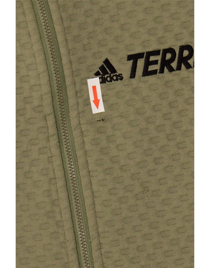 Męska bluza dresowa Adidas z grafiką, średnia, khaki, poliester