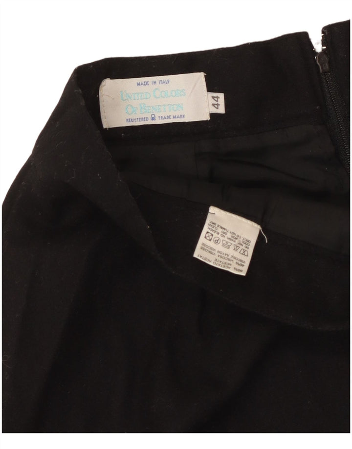 Damska spódnica ołówkowa Benetton IT 44 Medium W28 Czarny Acetat