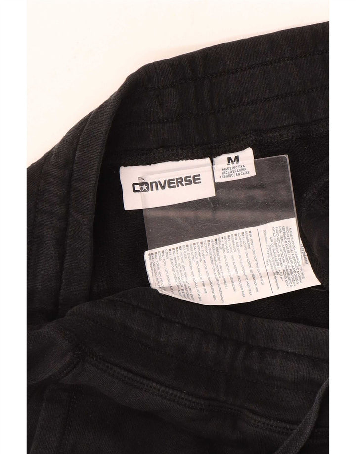Męskie spodnie dresowe Converse z grafiką, średniej wielkości czarne bawełniane