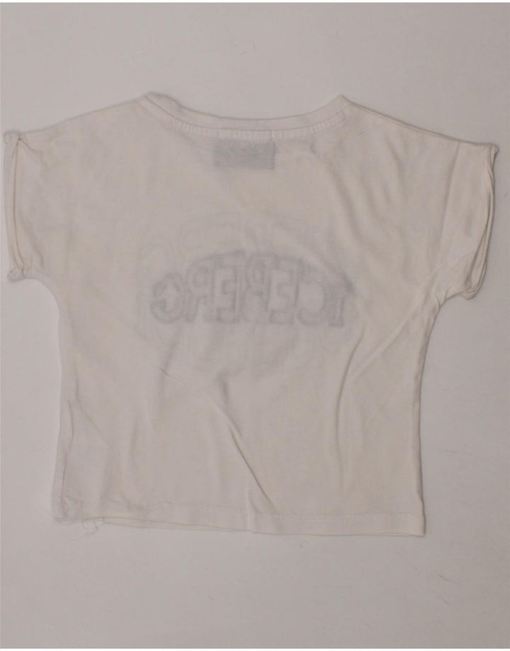 ICEBERG Girls Graphic T-Shirt Top 3-4 Years White Vintage Iceberg and Second-Hand Iceberg from Messina Hembry 