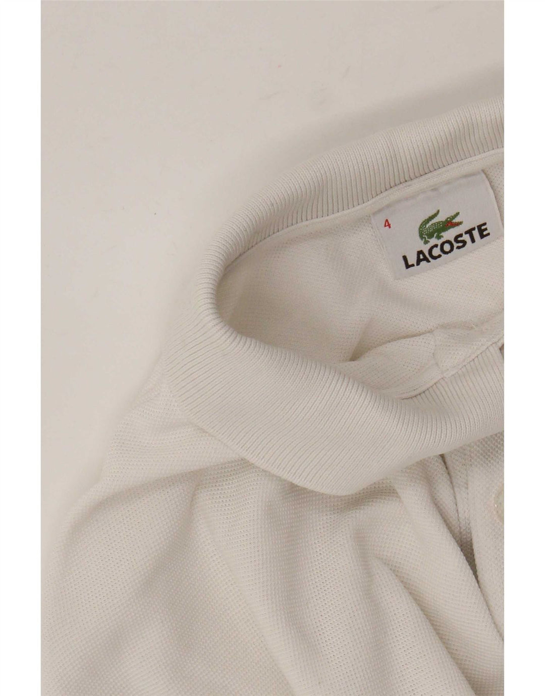 Męska koszulka polo Lacoste z długim rękawem, rozmiar 4, średnia, biała bawełna
