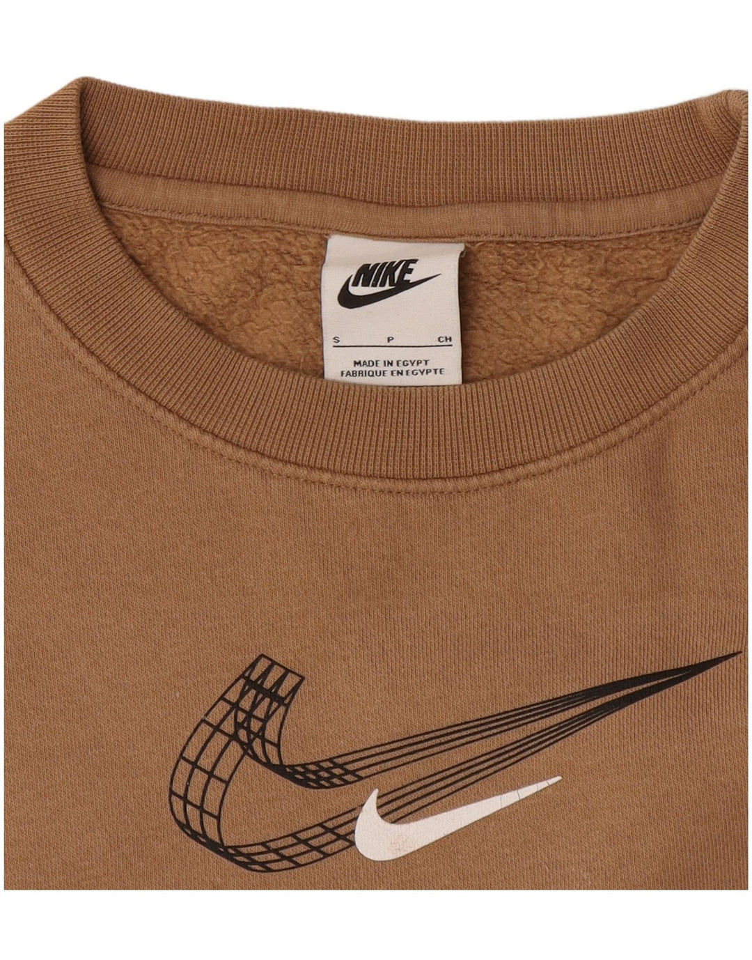 Męski sweter z grafiką Nike, mały, beżowy