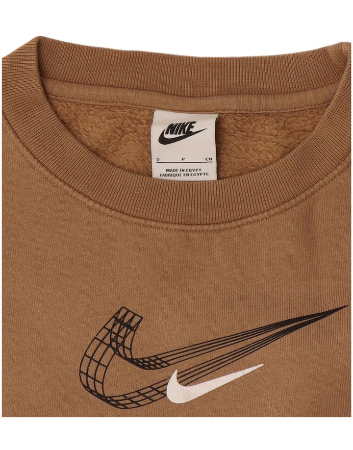 Męski sweter z grafiką Nike, mały, beżowy
