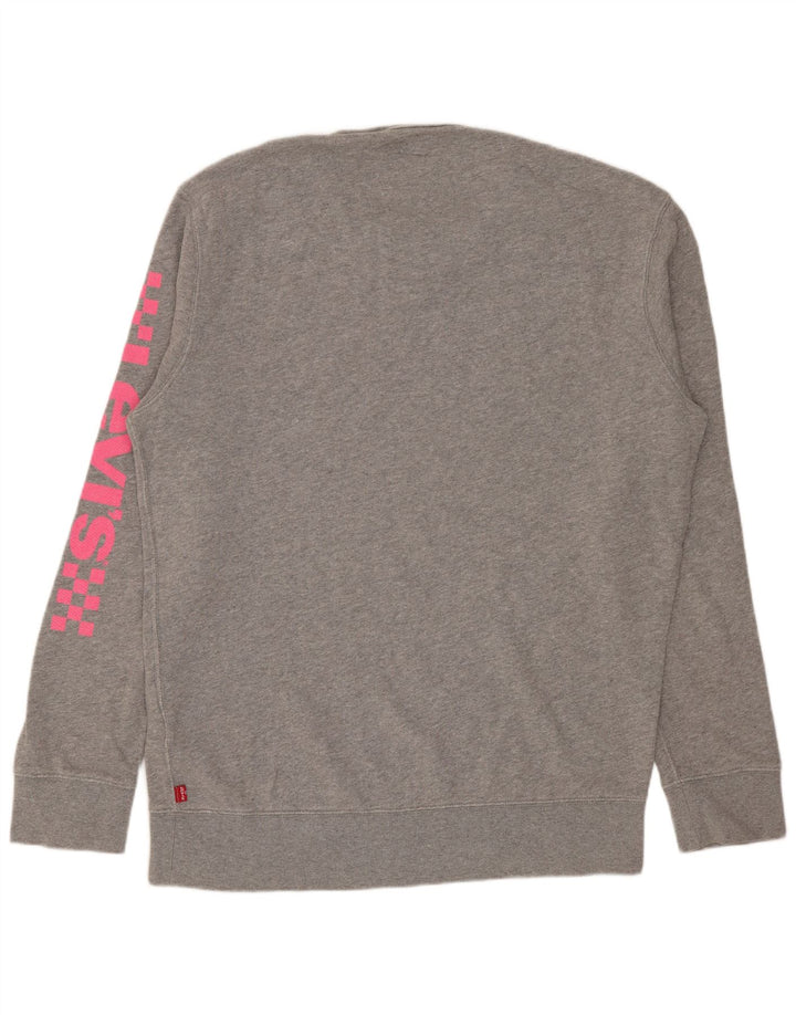 Męska bluza Levi's z grafiką, średnioszara, bawełniana w plamki