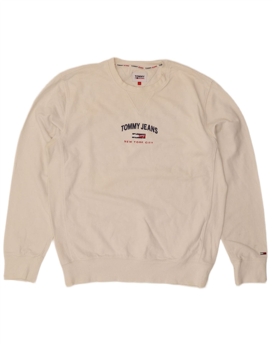 Męska bluza Tommy Hilfiger z grafiką o regularnym kroju, duża, biała