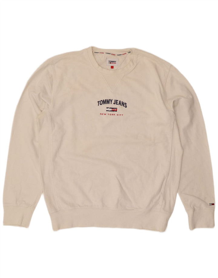 Męska bluza Tommy Hilfiger z grafiką o regularnym kroju, duża, biała