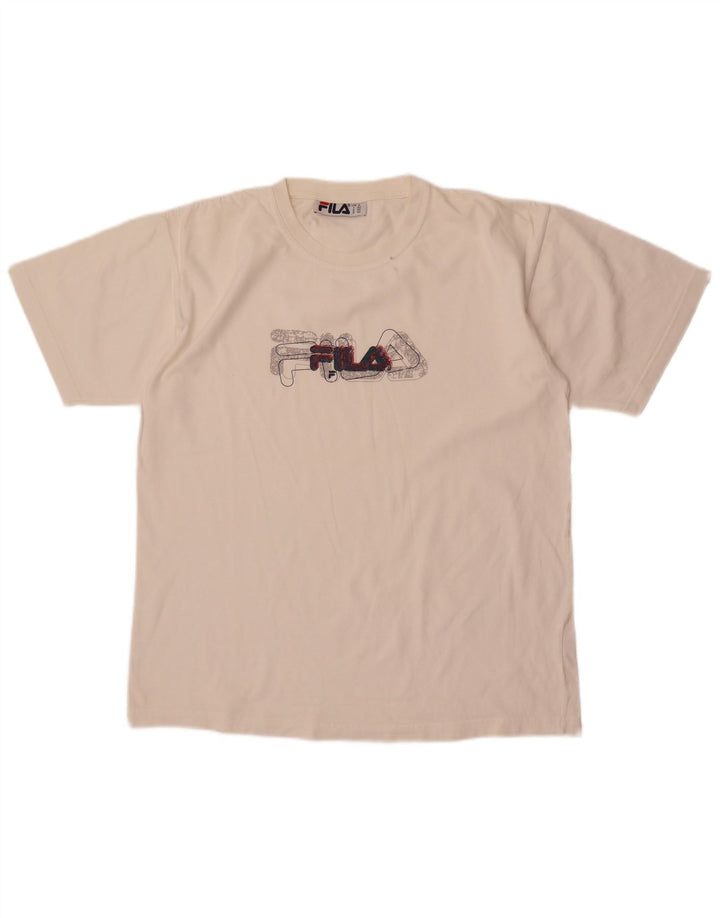 Męski T-shirt Fila z grafiką, średni biały