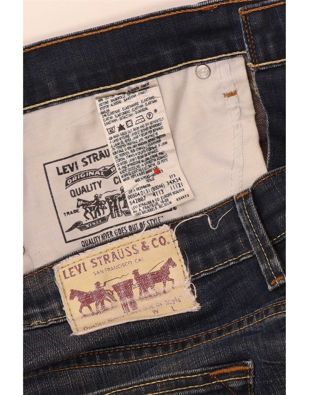Męskie proste dżinsy Levi's W34 L29 Niebieskie bawełniane