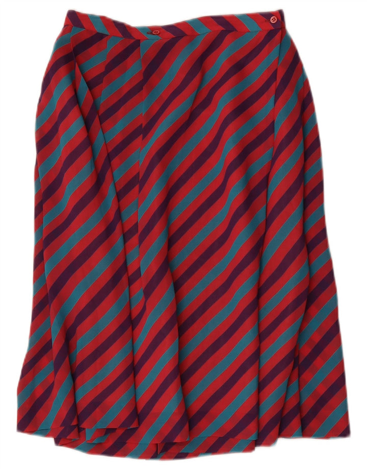 Vintage damska rozkloszowana spódnica IT 46 duża W28 wielokolorowy poliester w paski