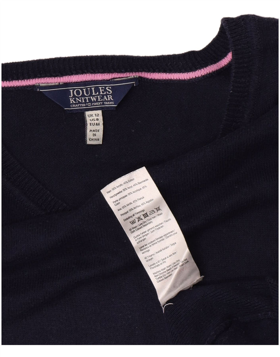 Damski sweter oversize Joules z dekoltem w łódkę UK 12, średni granatowy