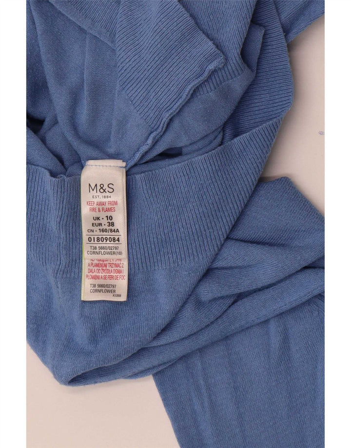 Marks & Spencer Krótki sweter damski UK 10 Small Blue Viscose