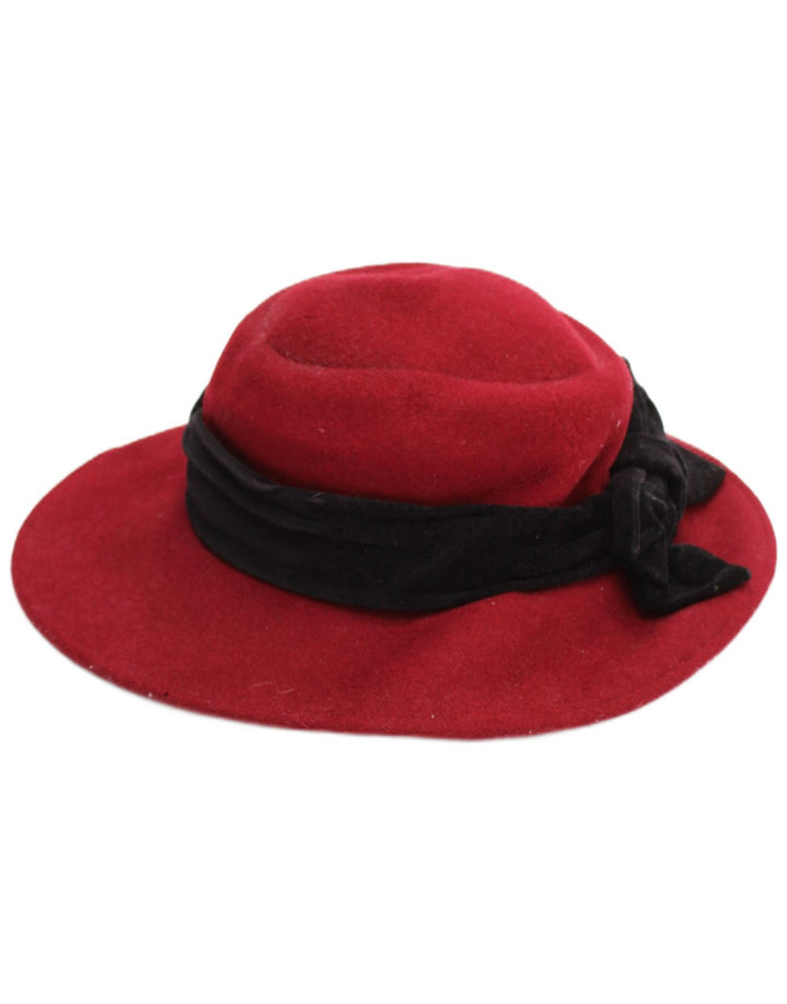Damski kapelusz typu Bucket Kangol, mały, czerwony, wełniany