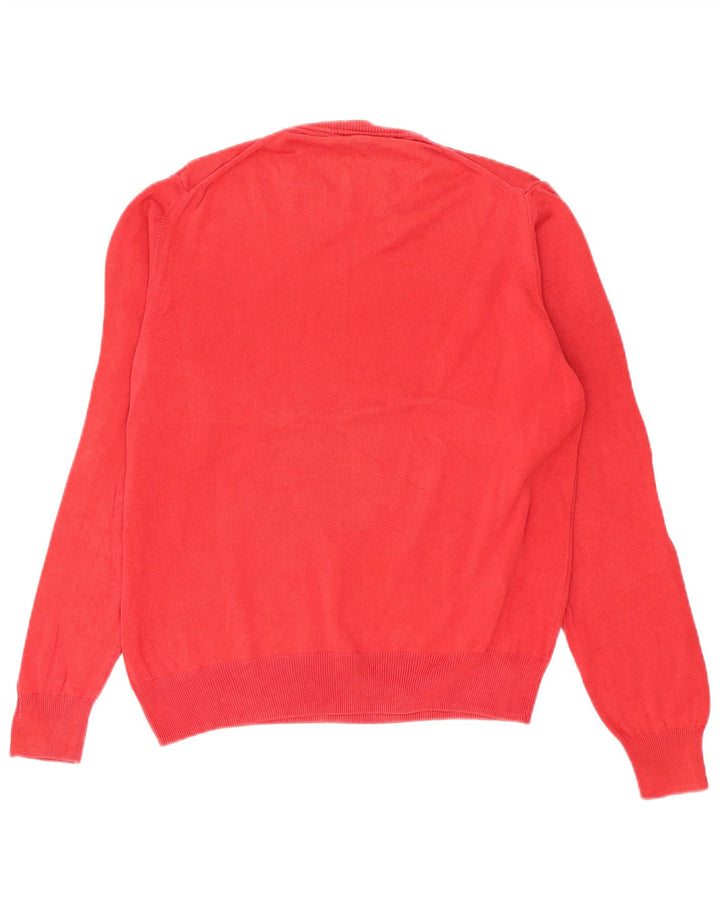 Męski sweter Zara z okrągłym dekoltem, duży, czerwony