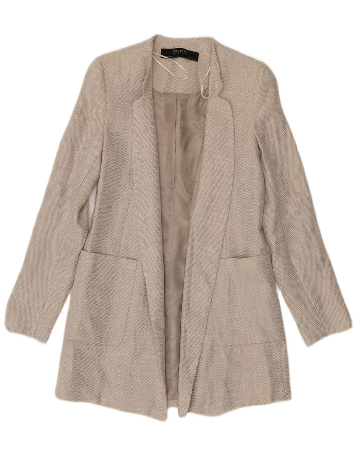 Płaszcz damski Zara Open UK 10 Small, beżowy, lniany