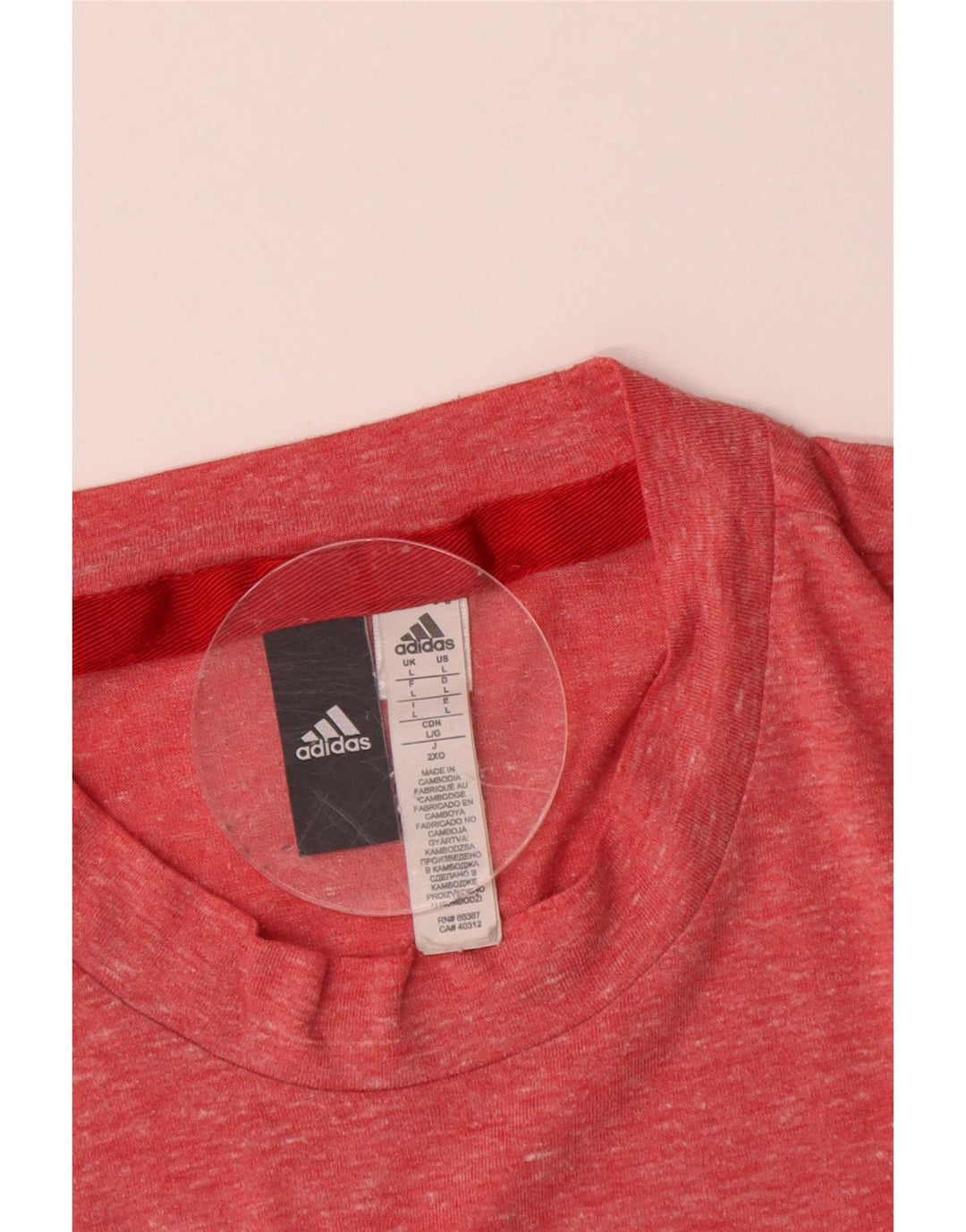 Adidas Męski T-Shirt Top Duży Różowy Nakrapiany Poliester
