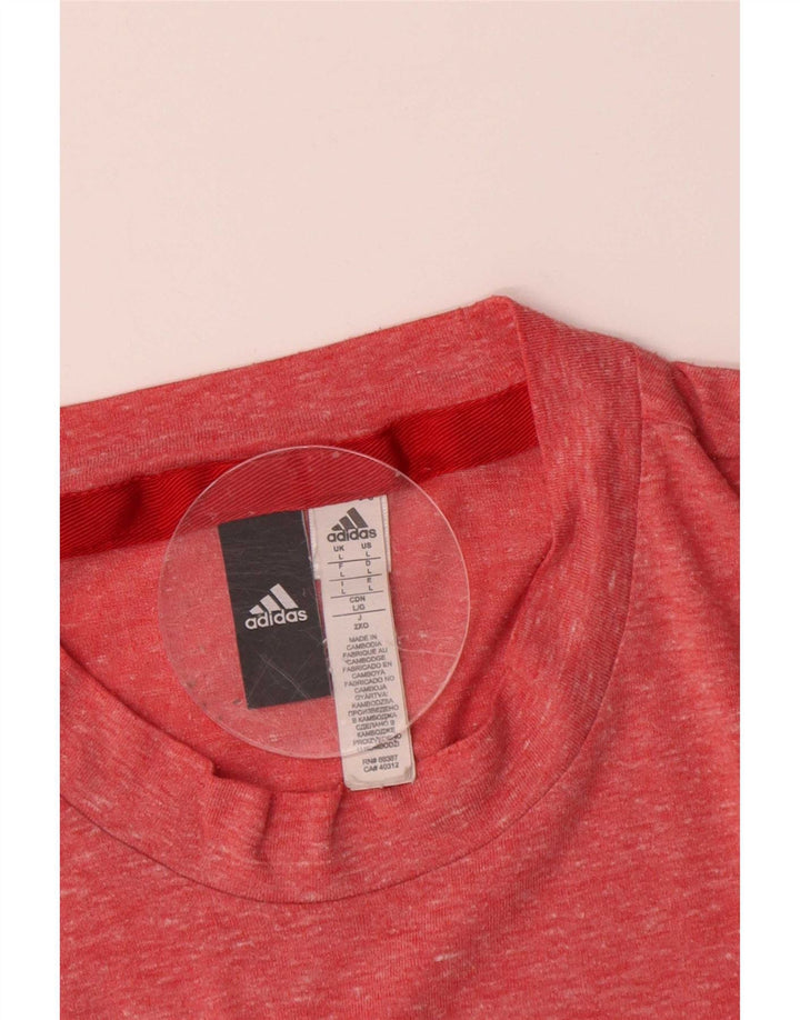 Adidas Męski T-Shirt Top Duży Różowy Nakrapiany Poliester