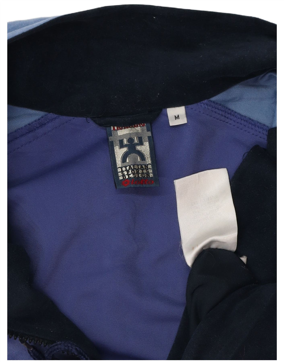 Dres męski welurowy Lotto, średni granatowy, poliester w blokach kolorów