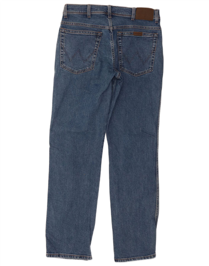 Wrangler Męskie proste dżinsy W33 L32 Niebieskie bawełniane