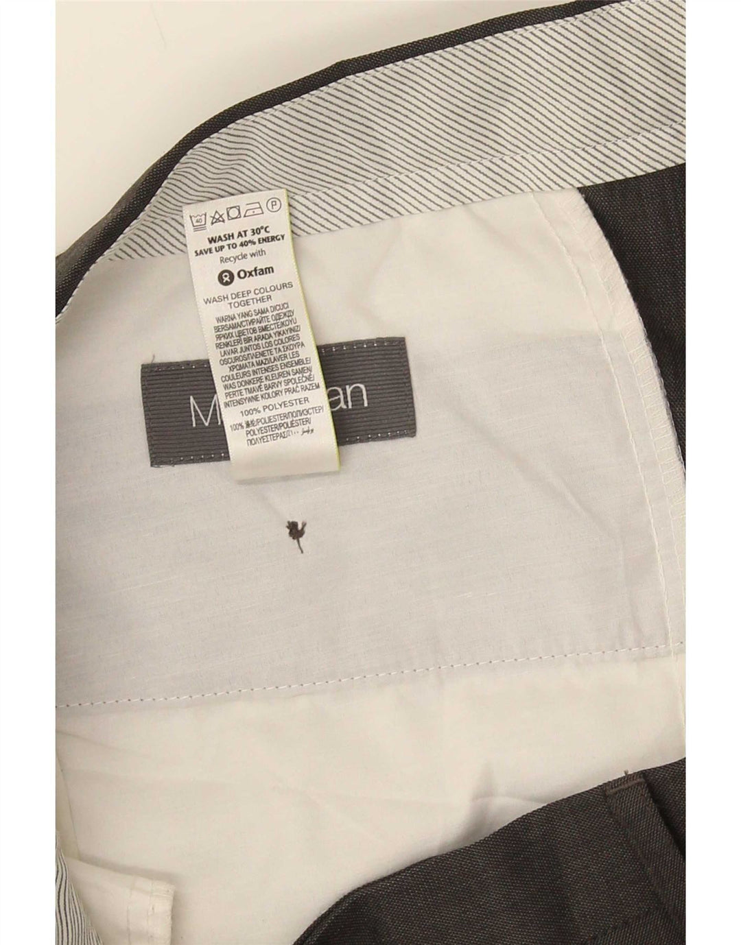 Męskie spodnie garniturowe Marks & Spencer W36 L31 Szary poliester